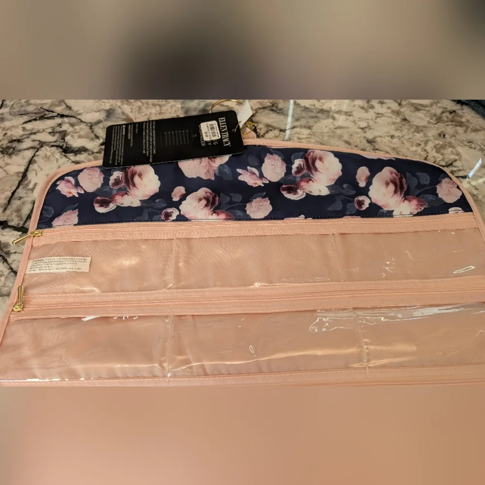 Ellen Tracy Floral Jewelry Organizer in Pink and Navy - Picture 2 of 5